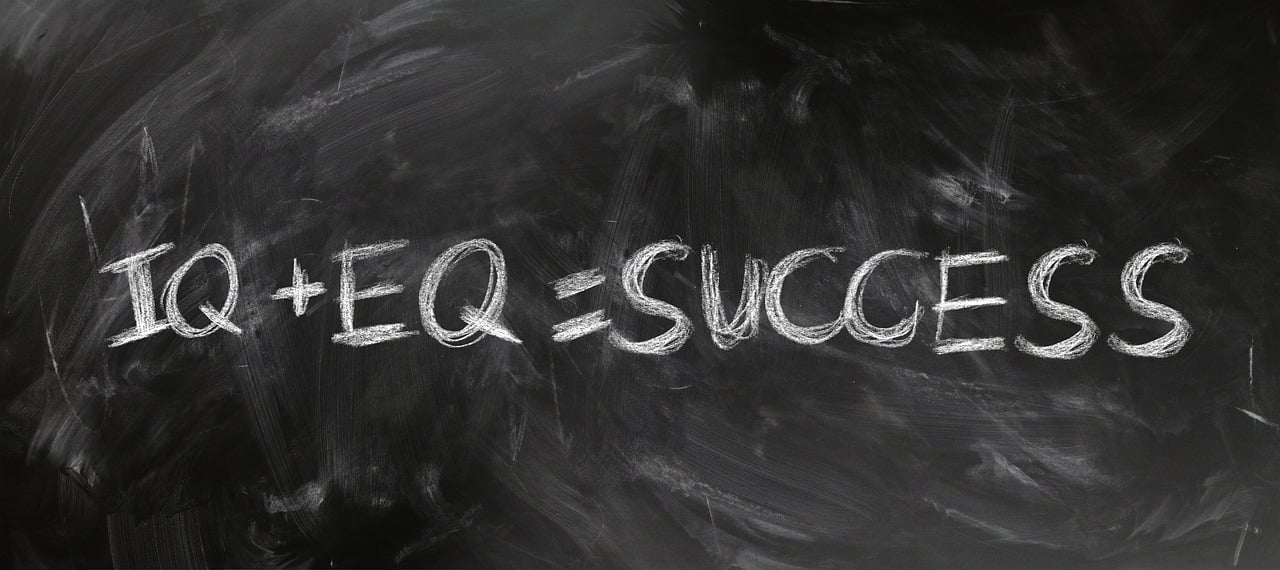 "EQ plus IQ equals success concept art for peacewithin and emotionalwellness also "