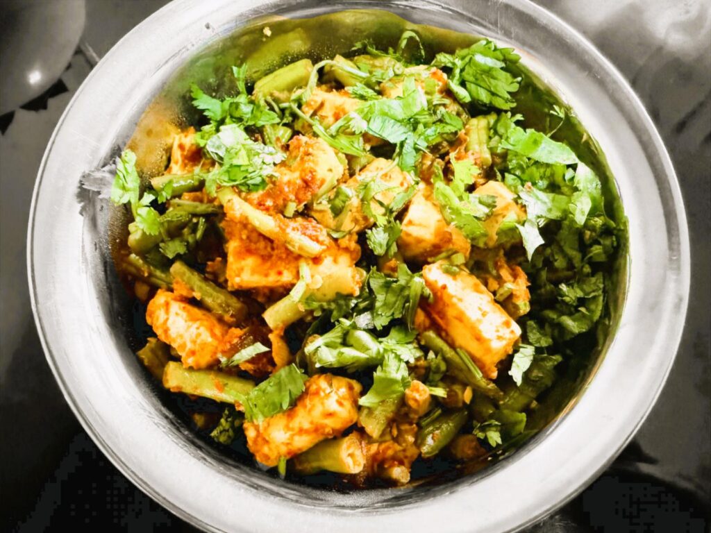Protein rich french beans and paneer dish